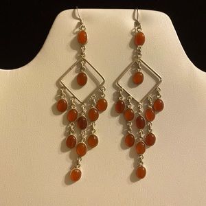 Silver and carnelian earrings